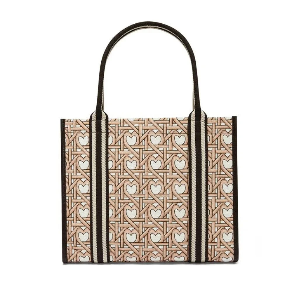 Brighton $225 Woven Hearts Canvas Carry All NWT! - Picture 4 of 5